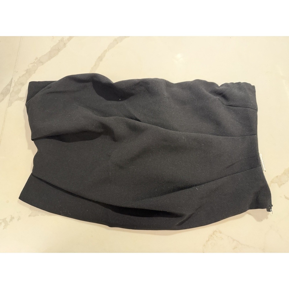 Diish Tube Top Sz 14 Nile Black Ruched Strapless NWT Whimsigoth Minimalist Flaw!
